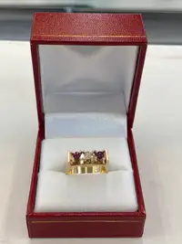 UNIQUE Vintage 14K Gold Ruby & Diamond Ring