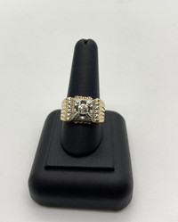 10K 2 Tone Vintage 9.20GM 0.58ct. Diamond Men's Ring $1,575