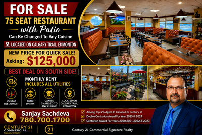 75 Seat Restaurant With Patio - South Side Edmonton, View more