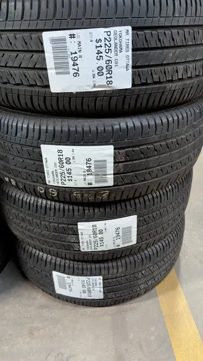 SET OF 4X YOKOHAMA GEOLANDER G91 TAG # 19476 Size: 225/60R18 225/60R18 Excellent condition Pressure...