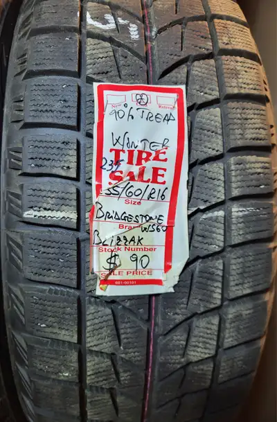 P 235/60/ R16 Bridgestone Blizzak ws60 Winter M/S* Used WINTER Tires 90% TREAD LEFT $90 for THE TIRE...