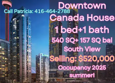 Canada House: Prime Downtown Toronto Location ️1 Bedroom + 1 Bath 540 sq ft + 157 sq ft balcony Sout...