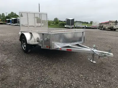 ACTION SERIES 5' X 8' ALUMINUM UTILITY TRAILER WITH REAR MESHED STRAIGHT GATE! Locally built by Menn...
