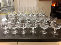 58 various Crystal Stemware Wine/Liquor Glasses