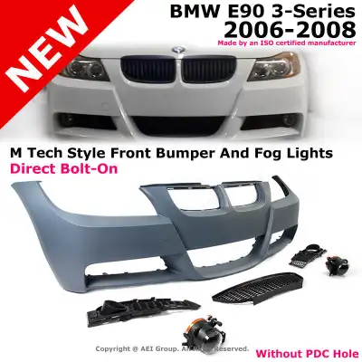 BMW E90 3-Series 06-08 W/O PDC M-Tech Style Front Bumper Cover with Fog Lights, brand new $550 , feb...