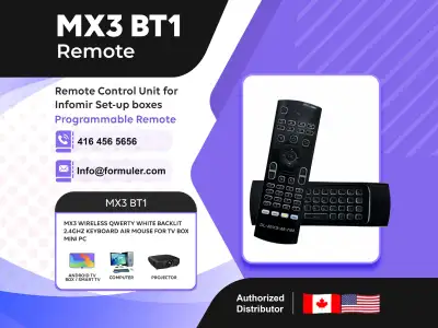 MX3 BT1 Mini Wireless Keyboard & Multifunctional Remote Controller with Backlight – Air Mouse for Sm...