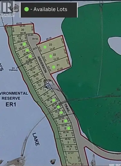 Lot 5 Eastshore Estates on Anderson Lake, Saltcoats, SK. 26 km east of Yorkton, SK. Lakefront Subdiv...