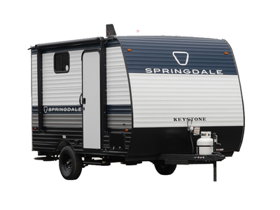 Keystone Springdale Mini travel trailer 1660RB highlights: Full Rear Bath Front Olympic RV Queen Bed...