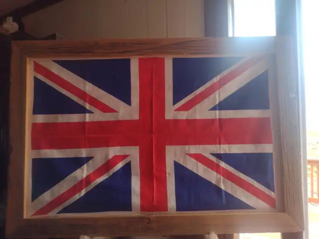 Framed Union Jack flag framed 35 x 23 1/2