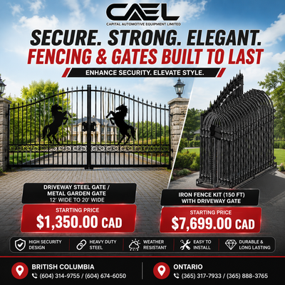 Capital Auto Equipment offers a selection of Driveway Steel Gates designed to enhance the security,...