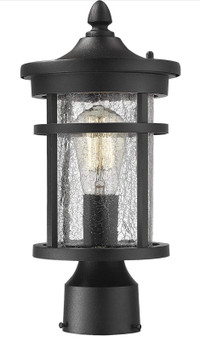 Emliviar 1-Light Outdoor Post Lantern Light Fixture Black Finish
