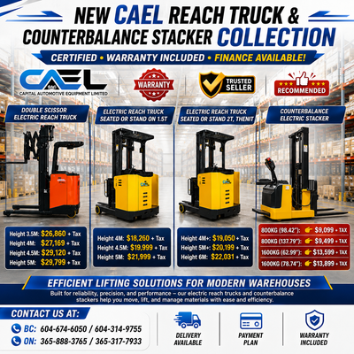 Upgrade your warehouse with Capital Auto Equipment's premium CAEL Counterbalance Electric Stackers,...