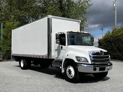 2020 Hino 338 24 Foot 5 Ton Cube Van with Maxon Power Tailgate With Hydraulic Brakes Diesel, 7.6L, 6...