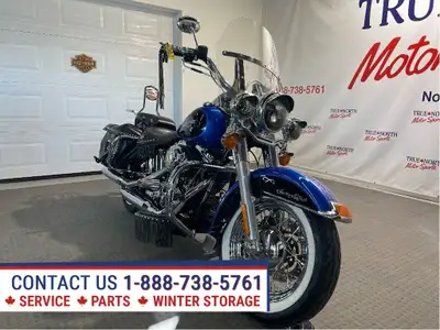 Canadian Harley at True North Motor Sports has just 45,355 km. Pacific Blue Beauty is powered by 96...
