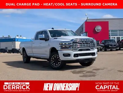 This pre-owned 2025 Ram 2500 Limited Longhorn Crew Cab is finished in Bright White with a distinctiv...