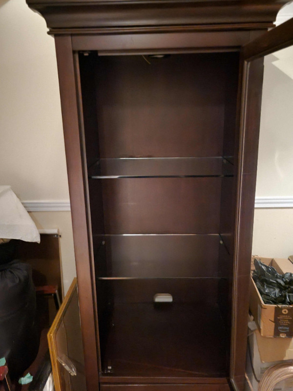 Curio display cabinet - Wood/Glass/Light in Hutches & Display Cabinets in City of Toronto - Image 2