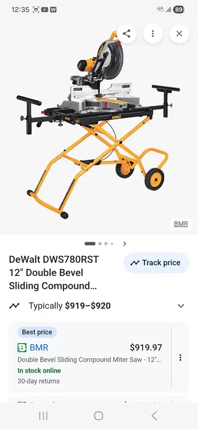 Dwalt 12" miter saw an 10" table saw with stand like new olny used at home for projects $1100 for bo...