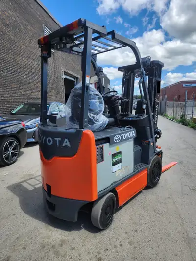 Keywords: Toyota forklift, electric forklift, 5,000 lbs capacity, 3-stage mast, forklift with side s...