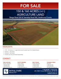 150 & 160 ACRES (+/-) AGRICULTURE LAND