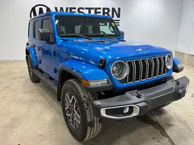 2025 Jeep Wrangler Sahara SAHARA 4X4 | DEALER DEMO | HEATED LEATHER SEATS | Hydro Blue Pearl Coat Pe...