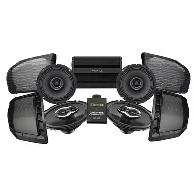 Hertz HD24H-SP3-A2B Premium A2B Stage 4 Plug & Play Amp And Speaker Package For 2024-Up Harley David...