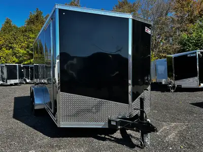*** INCLUDES FREIGHT & PDI Just Add Taxes 7 X 14 V-Nose Tandem Axle Enclosed Cargo Trailer - With Re...
