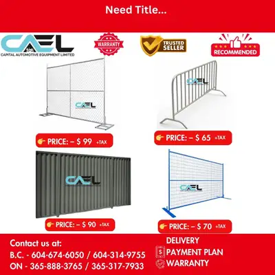 NEW CAEL Fence Panels for Sale Temporary, Privacy, Crowd Control & Chain Link 65 High-quality tempor...