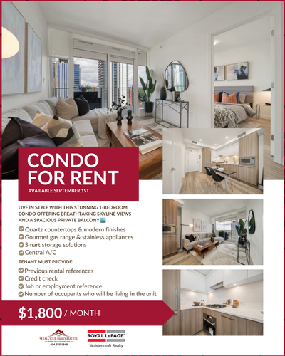 Live in style with this stunning 1-bedroom condo offering breathtaking skyline views and a spacious...
