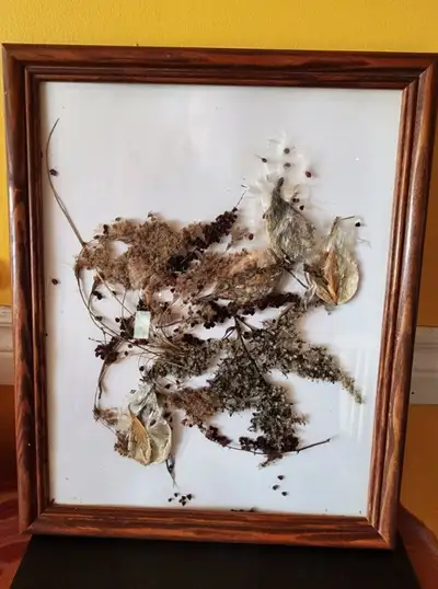 Unique 15X12 inch wood/glass frame with brown shades of nature.