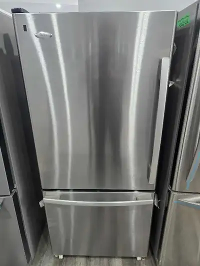 Whirlpool 30" Stainless Steel Fridge Refrigerator Bottom Freezer, View more