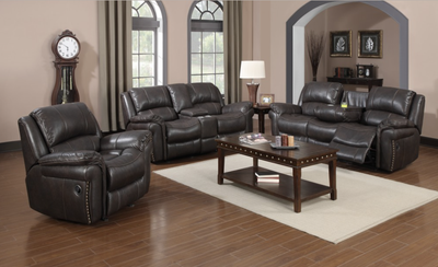 Milton 3 PC Leather Reclining Set Starting $900 Brown or Black, View more