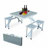 Folding Picnic Patio Table & Seats Outdoor Park BBQ Furniture