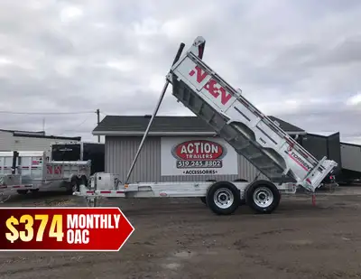 N&N HD SERIES 7'x14' TANDEM AXLE GALVANIZED DUMP TRAILER: 15K WITH TARP ROLLER KIT! Why settle for l...