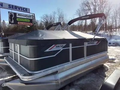 Armada Zen 168 (16x8) Pontoon boat - Deluxe vinyl flooring - mooring cover - stereo - bimini top - 2...