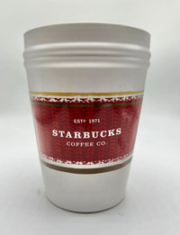 2009 Starbucks Coffee CanisterCookie Jar White Ceramic w/lid