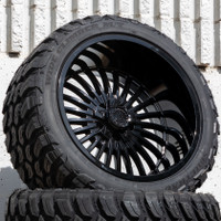 22x12 GLOSS BLACK rims with -44 Offset HUGE LIP - ONLY $1590/set