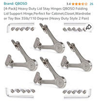 ! Heavy Duty Lid Stay Hinges QBOSO Folding for Cabinet !