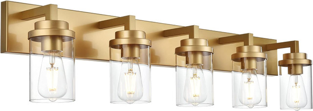 Gold Vanity Lights for Bathroom 40 Inches Length 5Light in Electrical in Edmonton