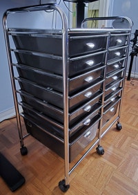 14 drawer storage organizer - Chrome finish - Locking wheels Mississauga / Peel Region Toronto (GTA) Preview