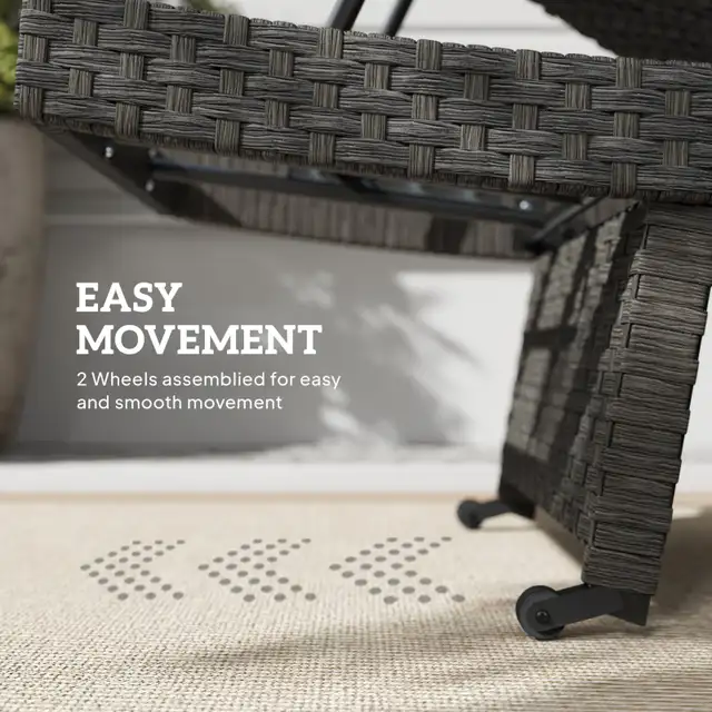 Rattan Folding Outdoor Lounger Chair Recliner with 5-Level Adjus in Patio & Garden Furniture in City of Toronto - Image 6