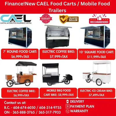 New CAEL Food Carts & Mobile Food Bike Carts Certified &Warranty &Finance $6,999 Start Your Food Bus...