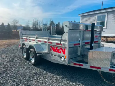 2024 N&N 6x12 GALVANIZED Dump Trailer Two 5000lbs Axles Two way tail Gate GALVANIZED AXLES AND RIMS...