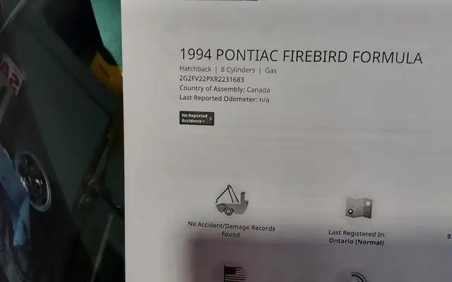 1994 FIREBIRD FORMULA 57 V8 in Classic Cars in Guelph - Image 19