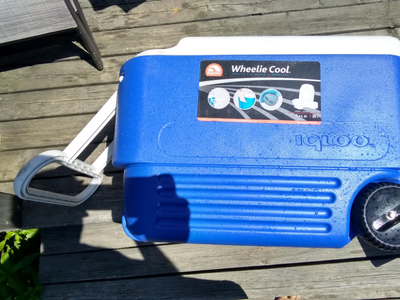 Cool box on wheels for sale, it is 48 litres. Asking $50. Make a reasonable offer.