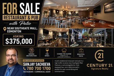 FOR SALE – RESTAURANT WITH PATIO NEAR SOUTHGATE MALL, EDMONTON, View more