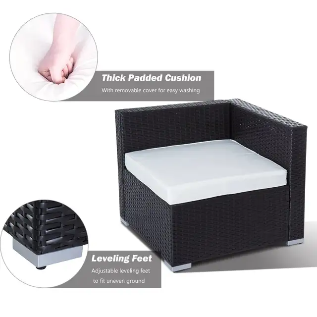 Patio Outdoor Furniture Garden Wicker Sectional Sofa Set in Patio & Garden Furniture in Mississauga / Peel Region - Image 5