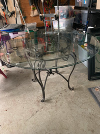 Solid glass dining table