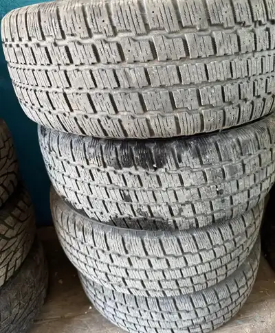 (4) 225 55 17 Cooper Snow Tires mounted on steel rims. Dot 2815 + 75 percent tread, good for a few m...