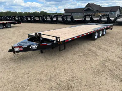 NEW 2027 SWS 26' Deck Over the Wheel Trailer Tri Axle 21' Deck Plus 5' Mega Ramps, Ramp Straps 3 x 7...