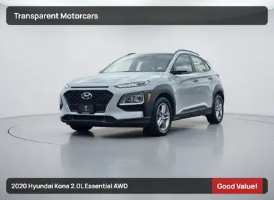 Transparent Motorcars is pleased to offer this beautiful 2020 Hyundai Kona 2.0L Essential AWD, with...